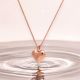 Heart pendant necklace, Rose gold plated necklace for women, Brass handmade jewelry